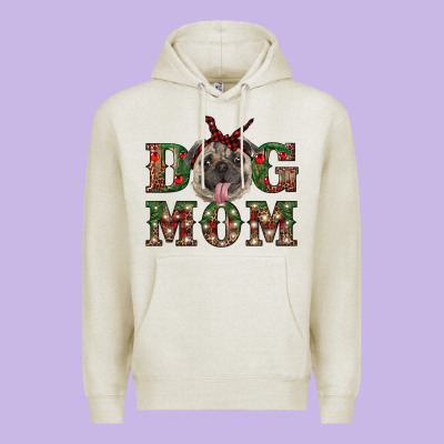 Christmas Pug Mom Premium Hoodie Designed By Ranaportraitstore