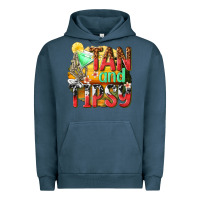 Pigment Midnight Navy tan and tipsy Urban Hoodie - texasbilliewilder