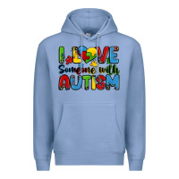 Colony Blue i love someone with autism Premium Hoodie - Zillion Design Studio