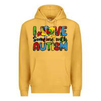 Mustard i love someone with autism Premium Hoodie - Zillion Design Studio