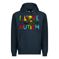 Navy i love someone with autism Premium Hoodie - Zillion Design Studio