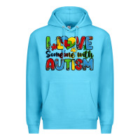 Ocean Blue i love someone with autism Premium Hoodie - Zillion Design Studio