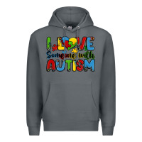 Rock i love someone with autism Premium Hoodie - Zillion Design Studio