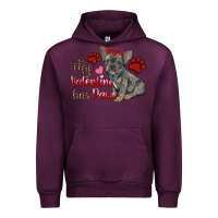 Mauve Wine my valentine has paws french bulldog Urban Hoodie - RanaPortraitStore