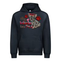 Navy my valentine has paws french bulldog Urban Hoodie - RanaPortraitStore