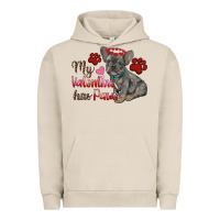 Pigment French Oak my valentine has paws french bulldog Urban Hoodie - RanaPortraitStore