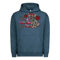Pigment Midnight Navy my valentine has paws french bulldog Urban Hoodie - RanaPortraitStore