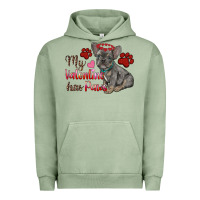 Pigment Oil Green my valentine has paws french bulldog Urban Hoodie - RanaPortraitStore