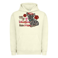 Pigment Pistachio my valentine has paws french bulldog Urban Hoodie - RanaPortraitStore