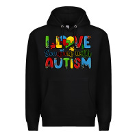 Black i love someone with autism Premium Hoodie - Zillion Design Studio