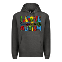 Charcoal Heather i love someone with autism Premium Hoodie - Zillion Design Studio