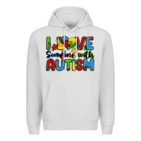 Dove Grey i love someone with autism Premium Hoodie - Zillion Design Studio