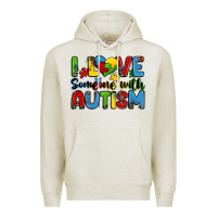 Oatmeal Heather i love someone with autism Premium Hoodie - Zillion Design Studio