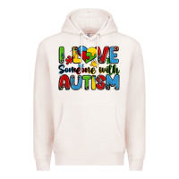 Pale Pink i love someone with autism Premium Hoodie - Zillion Design Studio