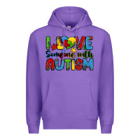 Purple i love someone with autism Premium Hoodie - Zillion Design Studio