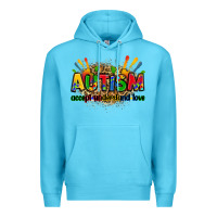 Ocean Blue autism accept understand love Premium Hoodie - Zillion Design Studio
