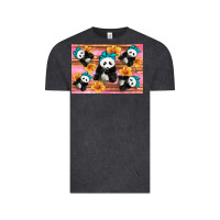 Vintage Black Baby panda flowers Vintage Tee - Artiststas