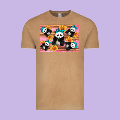 Baby Panda Flowers Vintage Tee Designed By Artiststas