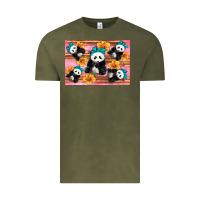 Vintage Olive Baby panda flowers Vintage Tee - Artiststas