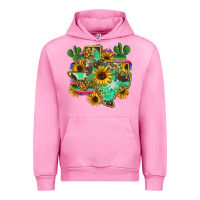 Fuchsia Pink texas map Urban Hoodie - Zillion Design Studio