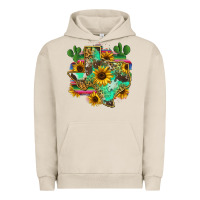 Pigment French Oak texas map Urban Hoodie - Zillion Design Studio