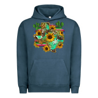 Pigment Midnight Navy texas map Urban Hoodie - Zillion Design Studio