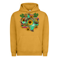 Pigment Peanut Butter texas map Urban Hoodie - Zillion Design Studio