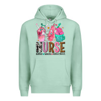 Seafoam nurse coffee scrubs rubber gloves Premium Hoodie - texasbilliewilder
