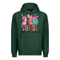 Sports Green nurse coffee scrubs rubber gloves Premium Hoodie - texasbilliewilder