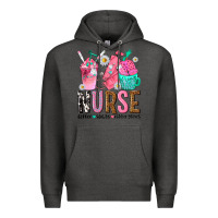 Charcoal Heather nurse coffee scrubs rubber gloves Premium Hoodie - texasbilliewilder