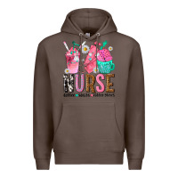 Coffee nurse coffee scrubs rubber gloves Premium Hoodie - texasbilliewilder