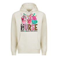 Oatmeal Heather nurse coffee scrubs rubber gloves Premium Hoodie - texasbilliewilder