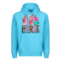 Ocean Blue nurse coffee scrubs rubber gloves Premium Hoodie - texasbilliewilder