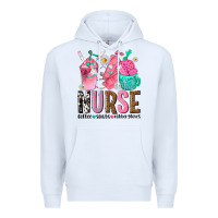 White nurse coffee scrubs rubber gloves Premium Hoodie - texasbilliewilder