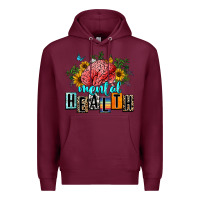 Burgundy mental health Premium Hoodie - texasbilliewilder