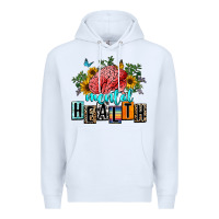 White mental health Premium Hoodie - texasbilliewilder