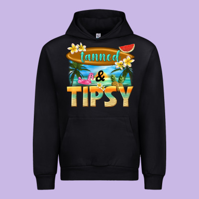 Tanned And Tipsy Urban Hoodie Designed By Texasbilliewilder