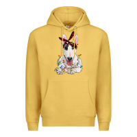 Antique Gold bull terrier with christmas lights Premium Hoodie - RanaPortraitStore