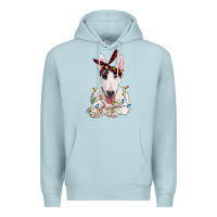 Blue Mist bull terrier with christmas lights Premium Hoodie - RanaPortraitStore