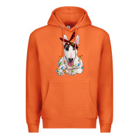 Carrot bull terrier with christmas lights Premium Hoodie - RanaPortraitStore