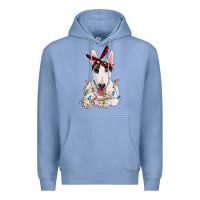 Colony Blue bull terrier with christmas lights Premium Hoodie - RanaPortraitStore