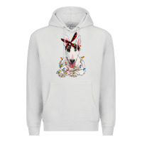 Dove Grey bull terrier with christmas lights Premium Hoodie - RanaPortraitStore