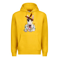 Lemon bull terrier with christmas lights Premium Hoodie - RanaPortraitStore