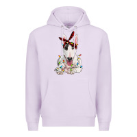 Lilac bull terrier with christmas lights Premium Hoodie - RanaPortraitStore