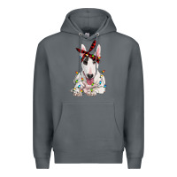 Rock bull terrier with christmas lights Premium Hoodie - RanaPortraitStore