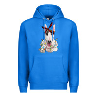 True Royal bull terrier with christmas lights Premium Hoodie - RanaPortraitStore