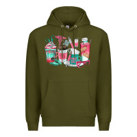 Army Green nurse coffee cups Premium Hoodie - texasbilliewilder