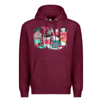 Burgundy nurse coffee cups Premium Hoodie - texasbilliewilder
