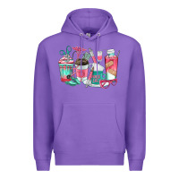 Purple nurse coffee cups Premium Hoodie - texasbilliewilder