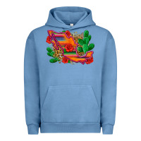 Pigment Pebble Blue mexico map Urban Hoodie - Zillion Design Studio